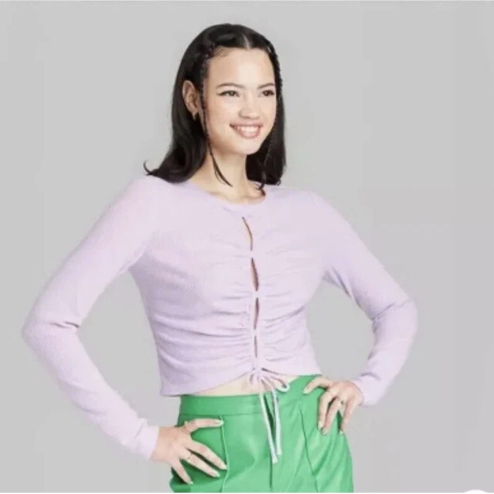 ✨NWT Wild Fable Lavender Ruched Long Sleeve Blouse Various Sizes